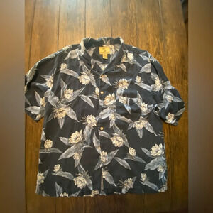 Jamaica Jaxx Vintage 100% Silk Hawaiian Shirt Size Large B23